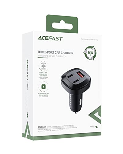 ACEFAST Kfz-Ladegerät B3, 66W, 2X USB-C + USB (schwarz) von ACEFAST