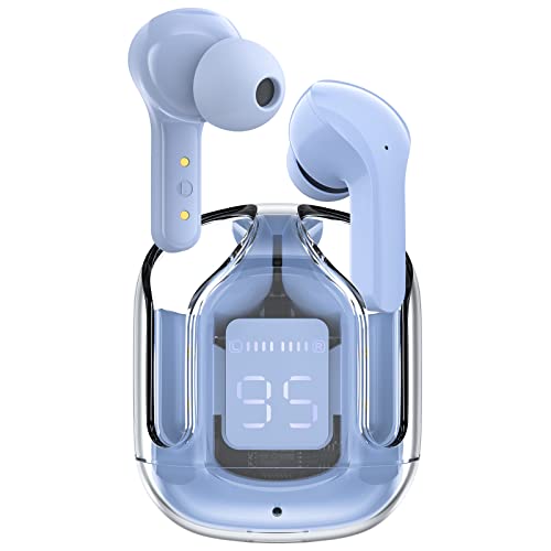 ACEFAST T6 Bluetooth Kopfhörer, 2024 In Ear Kopfhörer, Kabellose Bluetooth 5.3 Kopfhörer mit ENC Mikrofon, 25 Stunden Wiedergabe, Tiefe Bässe, Transparent Ohrhörer Sport, Touch Steuerung, Eisblau von ACEFAST