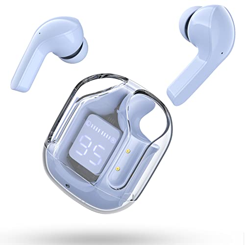 ACEFAST T6 Bluetooth Kopfhörer, 2024 In Ear Kopfhörer, Kabellose Bluetooth 5.3 Kopfhörer mit ENC Mikrofon, 25 Stunden Wiedergabe, Tiefe Bässe, Transparent Ohrhörer Sport, Touch Steuerung, Eisblau von ACEFAST