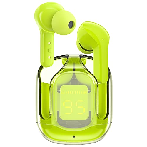 ACEFAST T6 Bluetooth Kopfhörer, 2024 In Ear Kopfhörer, Kabellose Bluetooth 5.3 Kopfhörer mit ENC Mikrofon, 25 Stunden Wiedergabe, Tiefe Bässe, Transparent Ohrhörer Sport, Touch Steuerung, Grün von ACEFAST