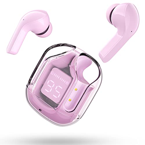ACEFAST T6 Bluetooth Kopfhörer, 2024 In Ear Kopfhörer, Kabellose Bluetooth 5.3 Kopfhörer mit ENC Mikrofon, 25 Stunden Wiedergabe, Tiefe Bässe, Transparent Ohrhörer Sport, Touch Steuerung, Rosa von ACEFAST