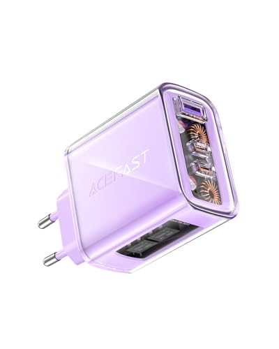 ACEFAST USB C Ladegerät 65W, Schnellladegerät GaN USB C Netzteil PD Stecker, Fast Charger für MacBook Pro/Air, iPad Pro/Air, iPhone 8-14 Series, Galaxy S23/S23 Ultra/S22 usw, Lila von ACEFAST