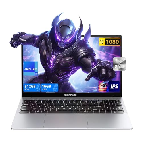ACEMAGIC Laptop 15.6 Inch Full HD, Intel N95 Notebook 16GB DDR4 RAM 512GB SSD, Windows 11 2.4G/5G WiFi,BT5.0,Type_C, USB3.2,HDMI,Webcam Computer von ACEMAGIC