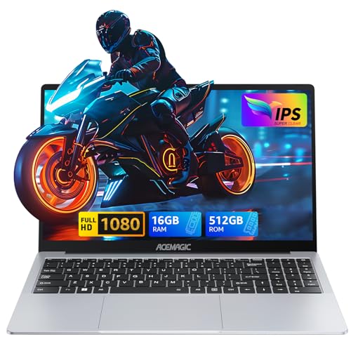 ACEMAGIC Laptop 15.6 Inch Full HD, Intel N95 Notebook 16GB DDR4 RAM 512GB SSD, Windows 11 2.4G/5G WiFi,BT5.0,Type_C, USB3.2,HDMI,Webcam Computer von ACEMAGIC