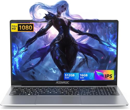 ACEMAGIC Notebook 15,6 Zoll (39,6 cm) 16 GB RAM DDR4 512 GB SSD UHD Notebook (N95) Notebook (bis 3,4 GHz) Laptop, Bluetooth 5.0 Notebook, Typ-C, HDMI, USB3.2, Erweiterung auf 2TB PC Notebook (Silber) von ACEMAGIC