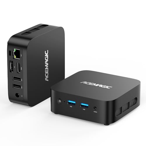 ACEMAGIC V1 Mini PC Intel Alder Lake-Ν95(4C/4T, bis zu 3,4 GHz), 16GB DDR4 512GB M.2 SSD Micro Computer Desktop PC, Gigabit Ethernet/WiFi 5/BT4.2/4K@60Hz Mini Computer Büro/Schule von ACEMAGIC