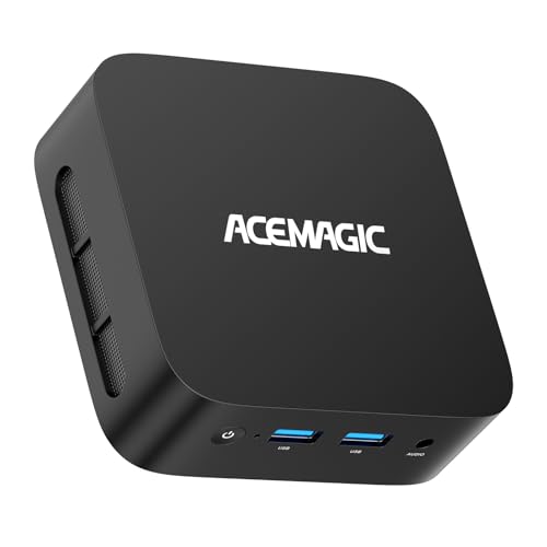 ACEMAGIC V1 Mini PC Intel Alder Lake-Ν95(4C/4T, bis zu 3,4 GHz), 8GB DDR4 256GB M.2 SSD Micro Computer Desktop PC, Gigabit Ethernet/WiFi 5/BT4.2/4K@60Hz Mini Computer Büro/Schule von ACEMAGIC