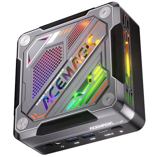 Mini PC Gaming RGB AMD Ryzen 7 7840HS (bis zu 5,1 GHz), 32GB DDR5 512GB NVME PCIE 4.0 SSD Micro Desktop Computer| AMD Radeon 780M | BT5.2 | Wi-Fi 6| 8K von ACEMAGIC