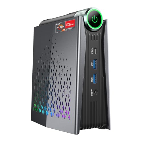 Mini PC Gaming,32GB DDR5 1024GB (1 TB) NVME PCIe3.0 SSD,AMD Ryzen 9 6900HX (8C/16T,bis zu 4,9 GHz), Radeon 680M, Micro Desktop Computer mit 3-Modi-Anpassung|RGB|WIFI6|Dual Lüfter von ACEMAGICIAN