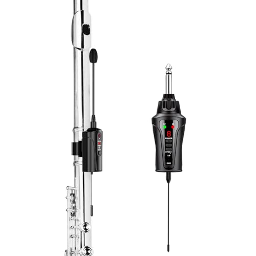 ACEMIC UHF-Flötenmikrofonsystem, Kabelloses Anbindemikrofon für Flöte, Geeignet für Live-Auftritte, PA-Systeme, Audiomixer und Lautsprecher, DT-5 von ACEMIC