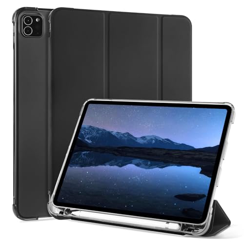 ACEMO Hülle für iPad Pro 11 Zoll 2022/2021/2020 (4/3/2 Generation), Dreifach Falt Klapp Schutzhülle, Dünn Leicht Ständer Intelligent Abdeckung Schlafen/Wachen Smart Case Cover Schwarz von ACEMO