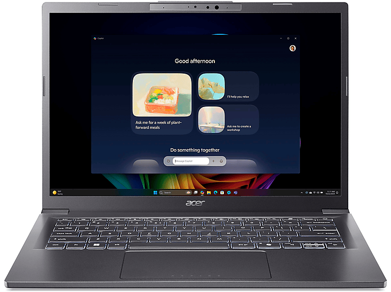 ACER Aspire 14 AI (A14-52M-58W3) mit Tastaturbeleuchtung, Notebook, Zoll Display, Intel® Core™ Ultra 5,226V Prozessor, 16 GB RAM, 1 TB SSD, Arc™ Onboard Graphics, Steel Gray, Windows 11 Home von ACER