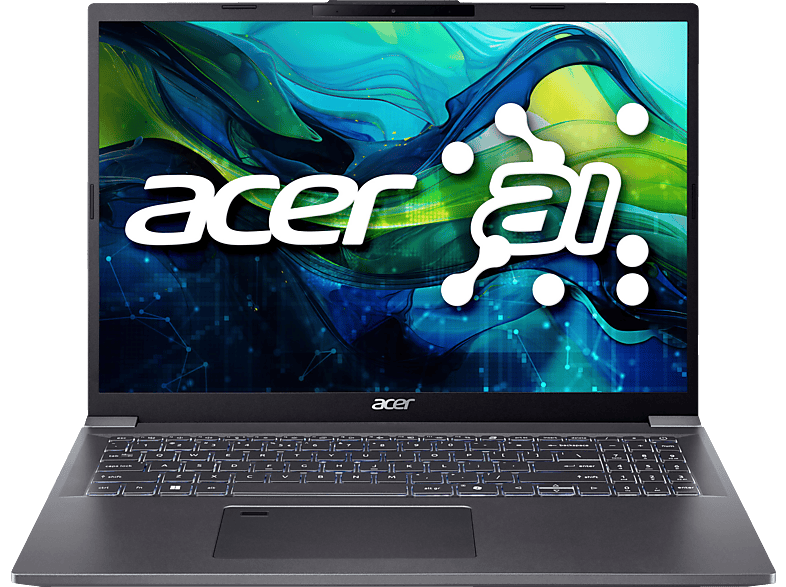 ACER Aspire 16 (A16-71M-53B5) mit 120 Hz Display Tastaturbeleuchtung, Notebook, Zoll Display, Intel® Core™ Ultra 5,125H Prozessor, GB RAM, 512 SSD, Arc™ Onboard Graphics, Steel Gray, Windows 11 Home (64 Bit) von ACER