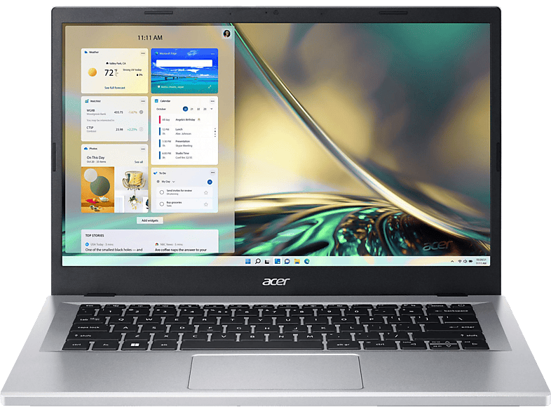 ACER Aspire 3 (A314-23P-R9DS), Notebook, mit 14,0 Zoll Display, AMD Ryzen™ 3,7320U Prozessor, 8 GB RAM, 256 SSD, Radeon™ Onboard Graphics, Pure Silver, Windows 11 Home S-Modus (64 Bit) von ACER