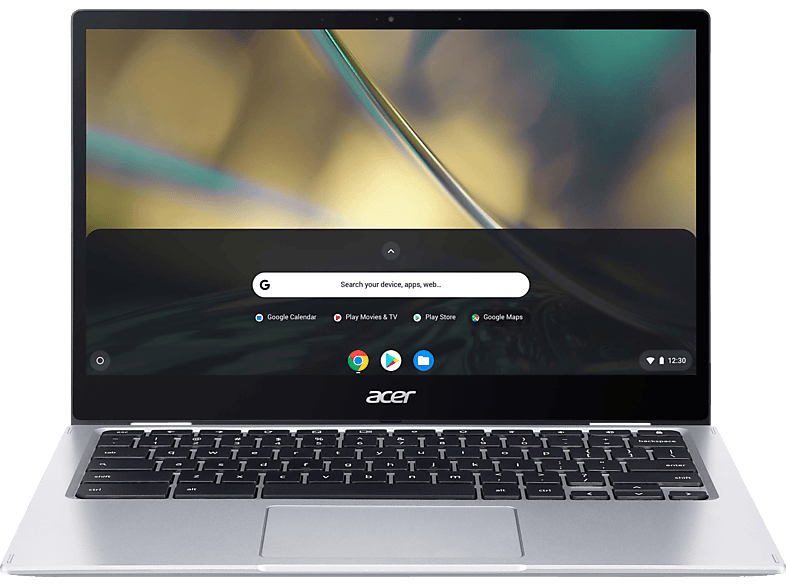ACER Chromebook Spin 513 (CP513-1H-S6H0) mit Tastaturbeleuchtung, Chromebook, 13,3 Zoll Display Touchscreen, Qualcomm Snapdragon 700 Series,7180c Prozessor, 4 GB RAM, 64 eMMC, Adreno™ Onboard Graphics, Pure Silver, Google Chrome OS von ACER