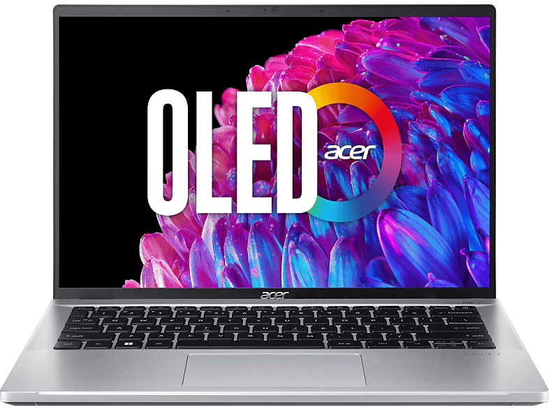 ACER Swift Go (SFG14-71-51JU) mit OLED-Display, Notebook, 14 Zoll Display, Intel® Evo™ Plattform, Core™ i5,i5-1335U (Evo) Prozessor, 16 GB RAM, 512 SSD, Iris® Xᵉ, Pure Silver, Windows 11 Home (64 Bit) von ACER