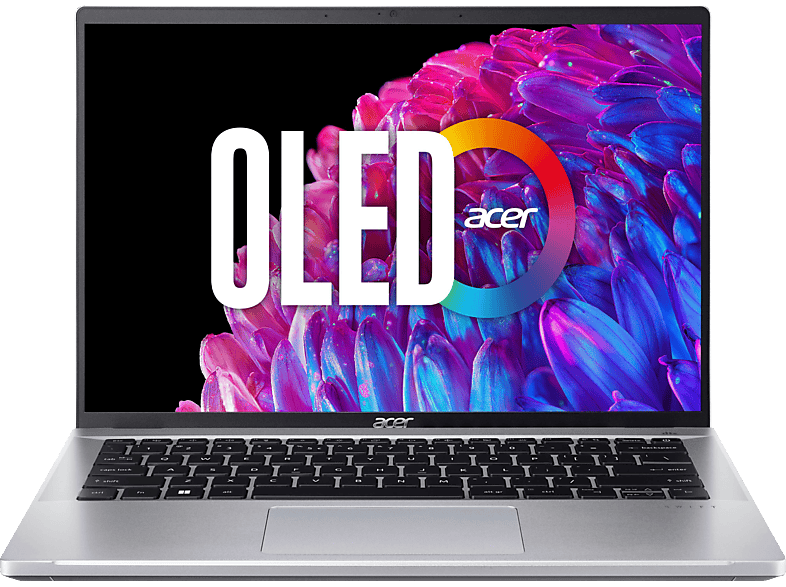 ACER Swift Go (SFG14-71-51JU) mit OLED-Display, Notebook, 14 Zoll Display, Intel® Evo™ Plattform, Core™ i5,i5-1335U (Evo) Prozessor, 16 GB RAM, 512 SSD, Iris® Xe, Pure Silver, Windows 11 Home (64 Bit) von ACER