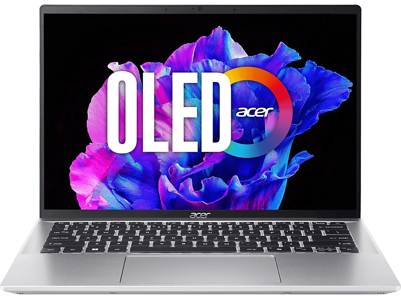 ACER Swift Go 14 OLED (SFG14-72-7186) mit Tastaturbeleuchtung, AI-Features, Notebook, Zoll Display, Intel® Evo™ Plattform, Core™ Ultra 7,155H Prozessor, 32 GB RAM, 1 TB SSD, Arc® GPU, Pure Silver, Windows 11 Home (64 Bit) von ACER