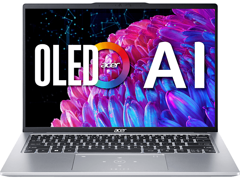 ACER Swift Go 14 OLED (SFG14-73-70B2) mit Tastaturbeleuchtung, Notebook, Zoll Display, Intel® Core™ Ultra 7,155U Prozessor, 32 GB RAM, 1 TB SSD, UHD Graphics, Pure Silver, Windows 11 Home (64 Bit) von ACER