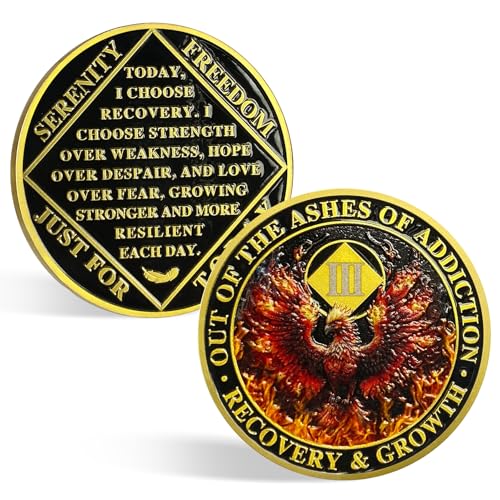 ACGZQY Na Medaille - 3 Jahr Phoenix Na Nüchternheitschip Wiedergeboren aus Feuer NA Medaillen Sober-Münze Anonyme Drogenabhängige Genesung Sucht-Token NA Geschenke ACGZQY Na Medaille - 3 Jahr Phoenix Na Nüchternheitschip Wiedergeboren aus Feuer NA Medaillen Sober-Münze Anonyme Drogenabhängige Genesung Sucht-Token NA Geschenke von ACGZQY