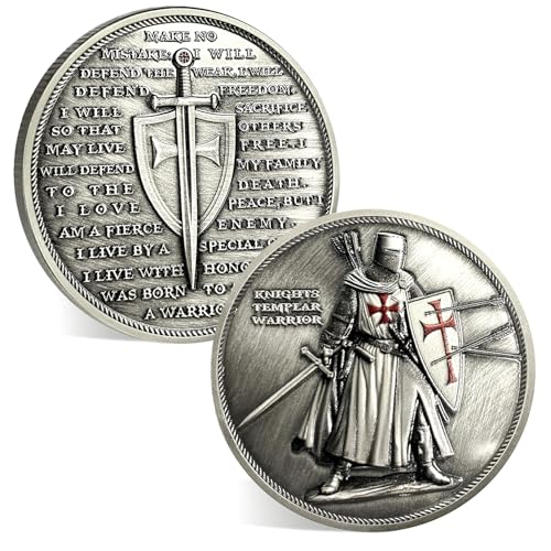ACGZQY Tempelritter-Münze – Christliche Challenge-Münze, Rüstung Gottes-Münze, religiöses Rotes Kreuz, stehender Rittergeist, Ermutigungstoken, Krieger-Gedenkgeschenk ACGZQY Tempelritter-Münze – Christliche Challenge-Münze, Rüstung Gottes-Münze, religiöses Rotes Kreuz, stehender Rittergeist, Ermutigungstoken, Krieger-Gedenkgeschenk von ACGZQY