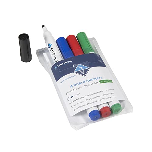 Whiteboard markers Smit Visual colour assorted 4pcs in box von ACI