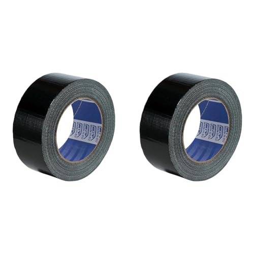 ACIT Gewebeband, panzerband, fabric tape, 50 mm x 25 m, Reparaturband, universal fabric adhesive tape (Schwarz) (Packung mit 2) von ACIT