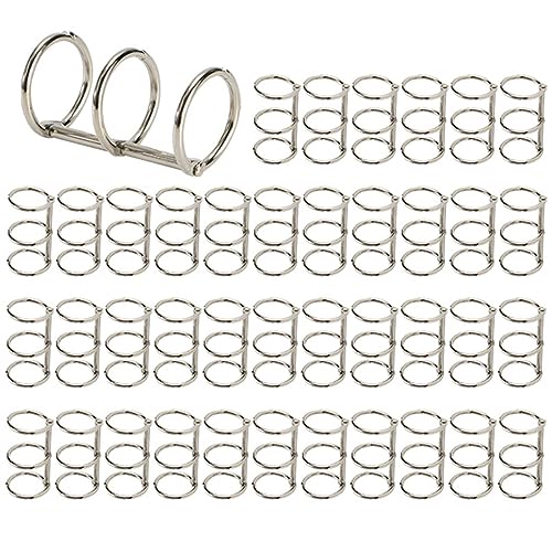ACMEDE 40 Stück 3 Ring Buchbinder 20mm,3 Ring Metal Book Loose Leaf Binder buchringe 20mm Metall Loseblatt Binder Ringe, Ring Snap Split Hinged Für Notebook Diary Photo Album Binding (silbrig) von ACMEDE