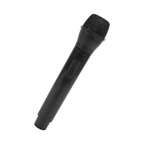 ACOGEDO Realistisches Prop -Mikrofon für Karaoke | Plastik -Mikrofon für Gesangs und Tanzshows | Silber Gefälschtes mit Hoher Dichte Mesh Head Bühnenaufführungen (Black) von ACOGEDO