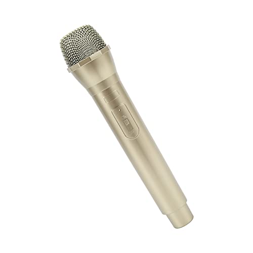 ACOGEDO Realistisches Prop -Mikrofon für Karaoke | Plastik -Mikrofon für Gesangs und Tanzshows | Silber Gefälschtes mit Hoher Dichte Mesh Head Bühnenaufführungen (Gold) von ACOGEDO