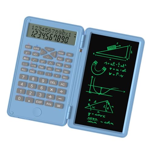 Advanced Scientific Calculator mit Löschbarem Schreibtablet mit 240 Funktionen, 2-Zeilen-LCD-Display, Faltbares Design für Schulbedarf, Ideal für die Mittelstufe und die Mittelstufe und (Himmelblau) Advanced Scientific Calculator mit Löschbarem Schreibtablet mit 240 Funktionen, 2-Zeilen-LCD-Display, Faltbares Design für Schulbedarf, Ideal für die Mittelstufe und die Mittelstufe und (Himmelblau) von ACOGEDO