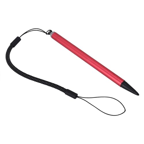 Resistive Screen Touch Stylus Stift mit Federseil für POS- und PDA -Geräte - Red Touch Stift für Navigator- und Widerstandsbildschirmgeräte (Black) (Silver) (Rot) von ACOGEDO