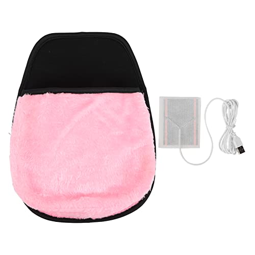 USB Beheizte Maus -Pad mit Handgelenksunterstützung | Handwärmer Computer Desk Accessoire | Schwarze Plüsch -Wärmeisolierung für Home Office (Rosenate) von ACOGEDO