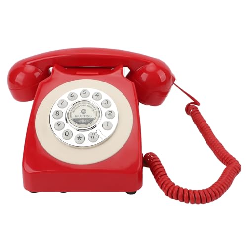 Vintage Audio Guest Book Phone mit Klaren Klang und Benutzerfreundlichen Aufnahmen, Rote Farbe, für Hochzeiten, Veranstaltungen und Partys (Rot) von ACOGEDO
