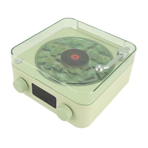 Vintage Waves Player Stereo -Sound -Lautsprecher mit Nachtleuchten und Zeitdisplay, Retro Kassettenrekorder Design, Tragbare Grüne Umgebungswellenlautsprecher Zum Entspannen (Green) von ACOGEDO