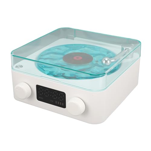 Vintage Waves Player Stereo -Sound -Lautsprecher mit Nachtleuchten und Zeitdisplay, Retro Kassettenrekorder Design, Tragbare Grüne Umgebungswellenlautsprecher Zum Entspannen (White) von ACOGEDO