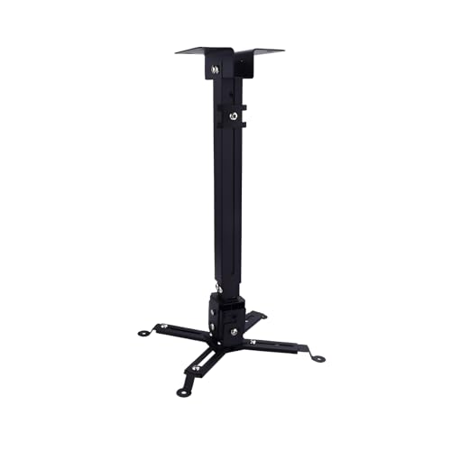 ACONDE Ceiling Mount Projektorhalterung, Universal-Projektor-Wandhalterung 360° drehbar 90° schwenkbar 90° neigbar mit 430–650 mm Verlängerungsstange bis 15 kg, Projektor-Deckenhalterung, Schwarz von ACONDE