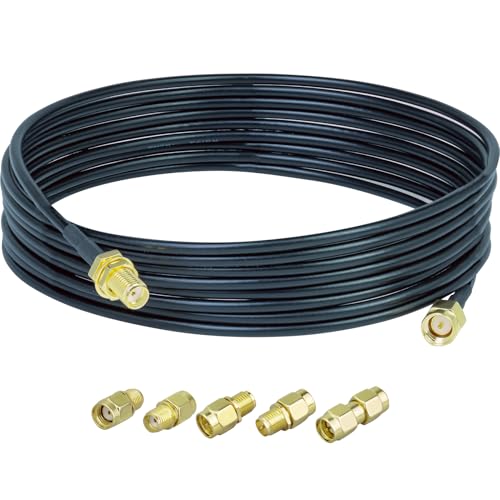 ACONRFTOL SMA zu SMA Kabel 3M RG174 Koaxial Kabel, SMA Buchse auf SMA Stecker Kabel mit 5 Stück SMA auf SMA Adapter Kit für Router Antenne Signalverstärker WLAN Adapter usw. ACONRFTOL SMA zu SMA Kabel 3M RG174 Koaxial Kabel, SMA Buchse auf SMA Stecker Kabel mit 5 Stück SMA auf SMA Adapter Kit für Router Antenne Signalverstärker WLAN Adapter usw. von ACONRFTOL