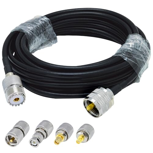 ACONRFTOL PL259 UHF Stecker auf Buchse SO239 RG58 Kabel 5M mit 4 UHF auf SMA/BNC/UHF Adaptern SO239 auf PL259 für Funkgerät CB Funk Ham Funk, SO239 zu PL259 RG58 Kabel 5M ACONRFTOL PL259 UHF Stecker auf Buchse SO239 RG58 Kabel 5M mit 4 UHF auf SMA/BNC/UHF Adaptern SO239 auf PL259 für Funkgerät CB Funk Ham Funk, SO239 zu PL259 RG58 Kabel 5M von ACONRFTOL