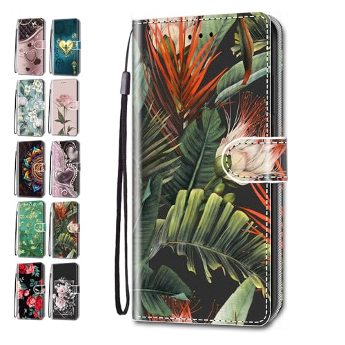 Handyhülle für Samsung Galaxy A20e Hülle Muster Lederhülle Klapphülle Tasche Flip Case Cover Schutzhülle mit Kartenfach Handytasche - Blattblüten Handyhülle für Samsung Galaxy A20e Hülle Muster Lederhülle Klapphülle Tasche Flip Case Cover Schutzhülle mit Kartenfach Handytasche - Blattblüten von ACOVER