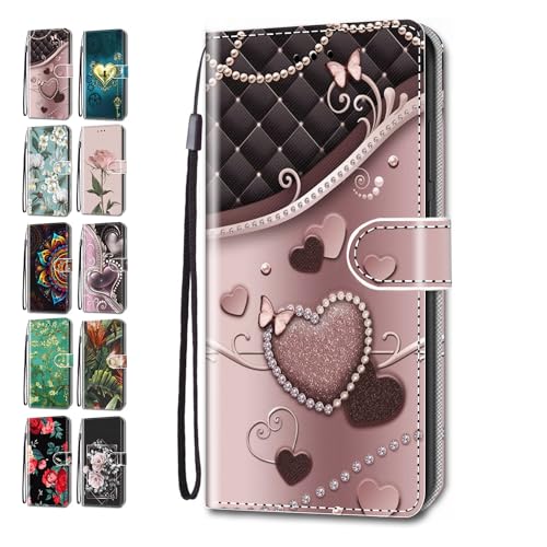 Handyhülle für Samsung Galaxy A51 4G 2020 Hülle Muster Herzen Blätter Geblümt Lederhülle Klapphülle Tasche Flip Case Cover Schutzhülle mit Kartenfach Handytasche - Schwarz-rosa Herzen Handyhülle für Samsung Galaxy A51 4G 2020 Hülle Muster Herzen Blätter Geblümt Lederhülle Klapphülle Tasche Flip Case Cover Schutzhülle mit Kartenfach Handytasche - Schwarz-rosa Herzen von ACOVER