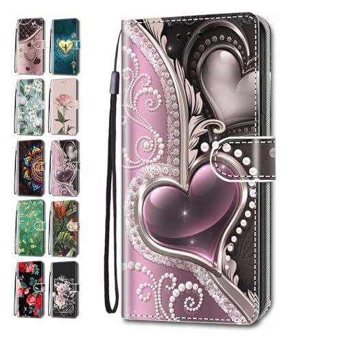 Handyhülle für Samsung Galaxy S24 Plus Hülle Muster Herzen Blätter Geblümt Lederhülle Klapphülle Tasche Flip Case Cover Schutzhülle mit Kartenfach Handytasche - Doppelte Liebe Handyhülle für Samsung Galaxy S24 Plus Hülle Muster Herzen Blätter Geblümt Lederhülle Klapphülle Tasche Flip Case Cover Schutzhülle mit Kartenfach Handytasche - Doppelte Liebe von ACOVER