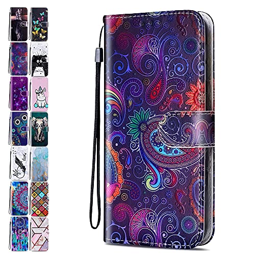 Lederhülle für Samsung Galaxy S20 Plus Hülle Muster Bunte Spitze Handyhülle Flip Case Cover Schutzhülle mit Kartenfach Handytasche für Mädchen Damen von ACOVER