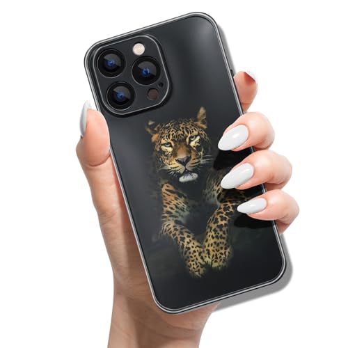 Silikon Hülle für iPhone 13 6.1 mit Muster Tierdruck TPU Stoßfest Cover Handyhülle Case für Frauen Mädchen Mann Jungen - Leopard von ACOVER