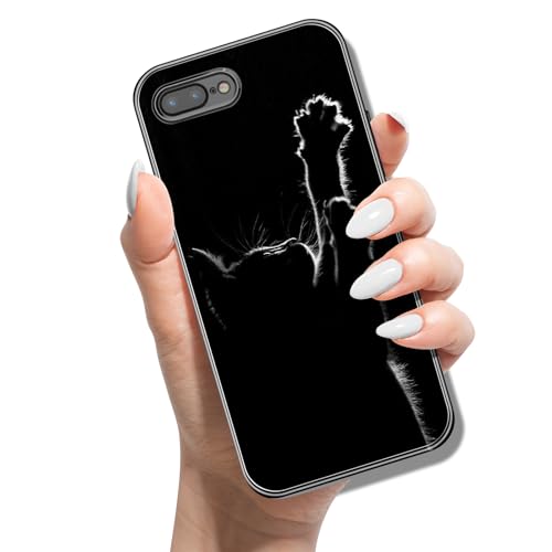 Silikon Hülle für iPhone 8 Plus / 7 Plus 5.5 mit Muster Tierdruck TPU Stoßfest Cover Handyhülle Case für Frauen Mädchen Mann Jungen - Katzenpfote von ACOVER