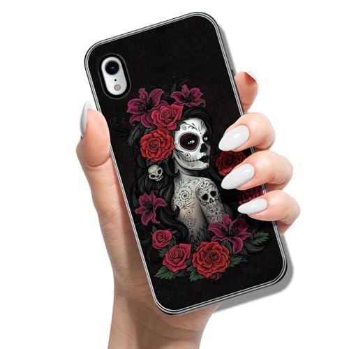 Silikon Hülle für iPhone X XS 5.8 mit Muster Tierdruck TPU Stoßfest Cover Handyhülle Case für Frauen Mädchen Mann Jungen - Rosen Mädchen von ACOVER