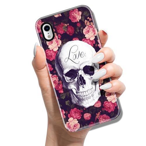 Silikon Hülle für iPhone XR 6.1 mit Muster Tierdruck TPU Stoßfest Cover Handyhülle Case für Frauen Mädchen Mann Jungen - Skelett Rose Silikon Hülle für iPhone XR 6.1 mit Muster Tierdruck TPU Stoßfest Cover Handyhülle Case für Frauen Mädchen Mann Jungen - Skelett Rose von ACOVER