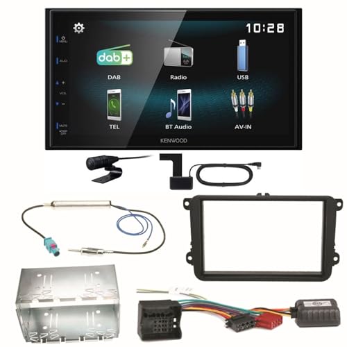 Kenwood DMX-125DAB Bluetooth USB DAB+ MP3 Digitalradio Autoradio Einbauset für Beetle Jetta Sharan Tiguan T5 von ACR-Bad Hersfeld