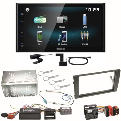 Kenwood DMX-125DAB Bluetooth USB DAB+ MP3 Digitalradio Autoradio Einbauset für Seat Exeo Audi A4 B6 B7 von ACR-Bad Hersfeld