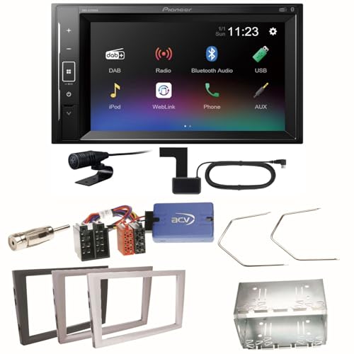 Pioneer DMH-A240DAB Digitalradio Bluetooth USB Autoradio DAB+ Einbauset kompatibel mit Opel Omega B Meriva A Agila Vivaro von ACR-Bad Hersfeld